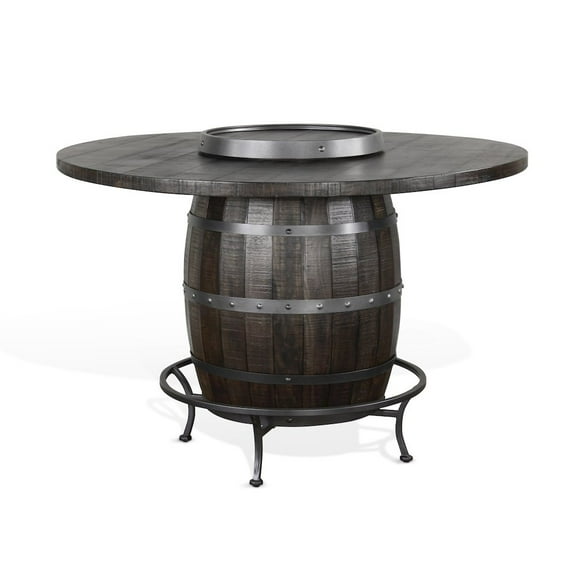 Sunny Designs Round Pub Table with Wine Barrel Base