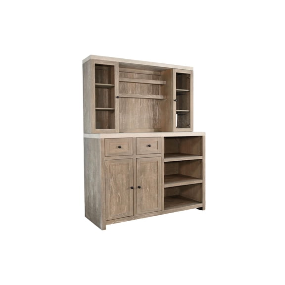 Sunny Designs Rustic Wood Bar Cabinet with Hutch