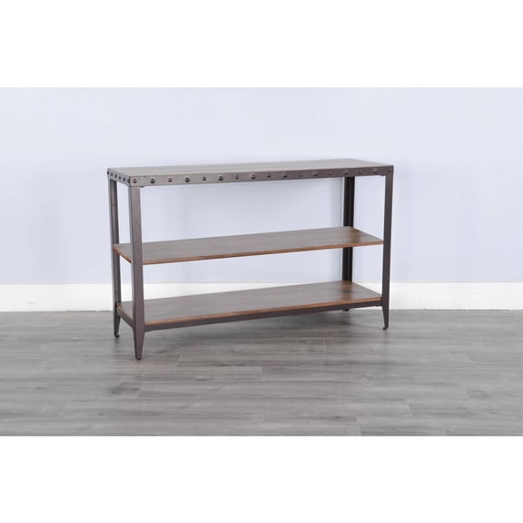 Sunny Designs San Diego Metal & Solid Wood Sofa Table in Brown