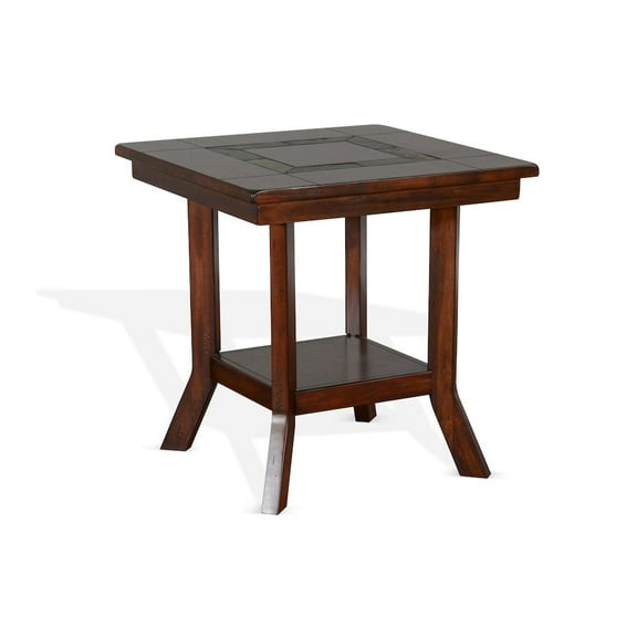 Sunny Designs Santa Fe 25" Mahogany Wood End Table in Dark Chocolate
