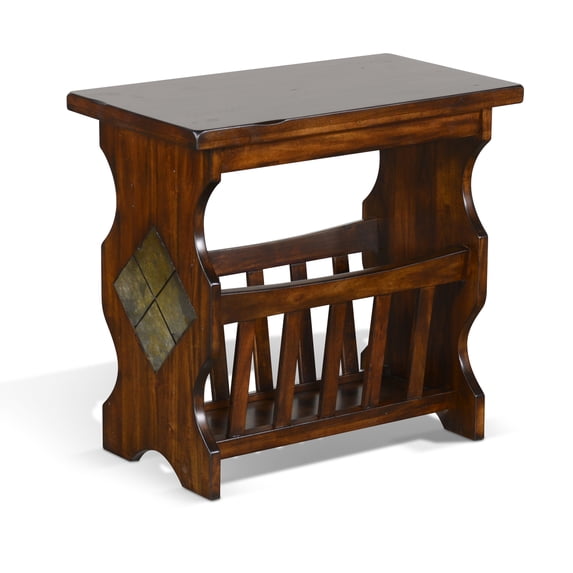 Sunny Designs Santa Fe 25" Traditional Wood Magazine Table in Dark Chocolate