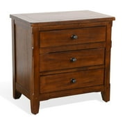 Sunny Designs Santa Fe 29" Petite Traditional Wood Night Stand in Dark Chocolate