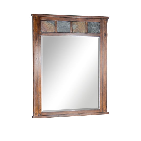 Sunny Designs Santa Fe 40" Petite Traditional Wood Mirror in Dark Chocolate