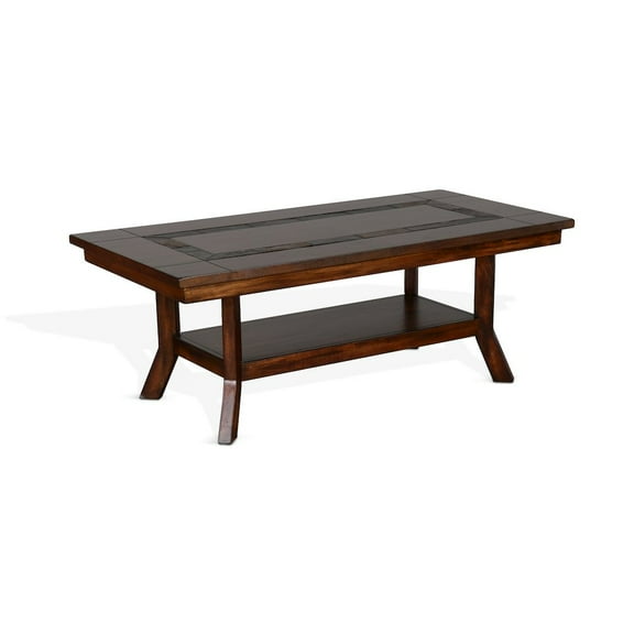 Sunny Designs Santa Fe 48.5" Traditional Wood Coffee Table in Dark Chocolate