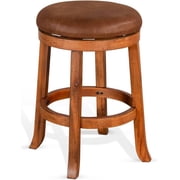 Sunny Designs 24" Sedona Wood Backless Swivel Stool in Rustic Oak Set of 2