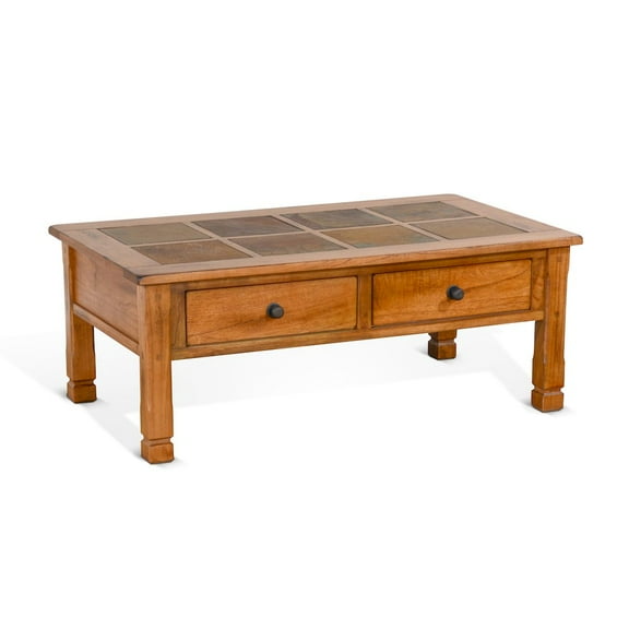 Sunny Designs Sedona 49" Transitional Wood Coffee Table in Rustic Oak