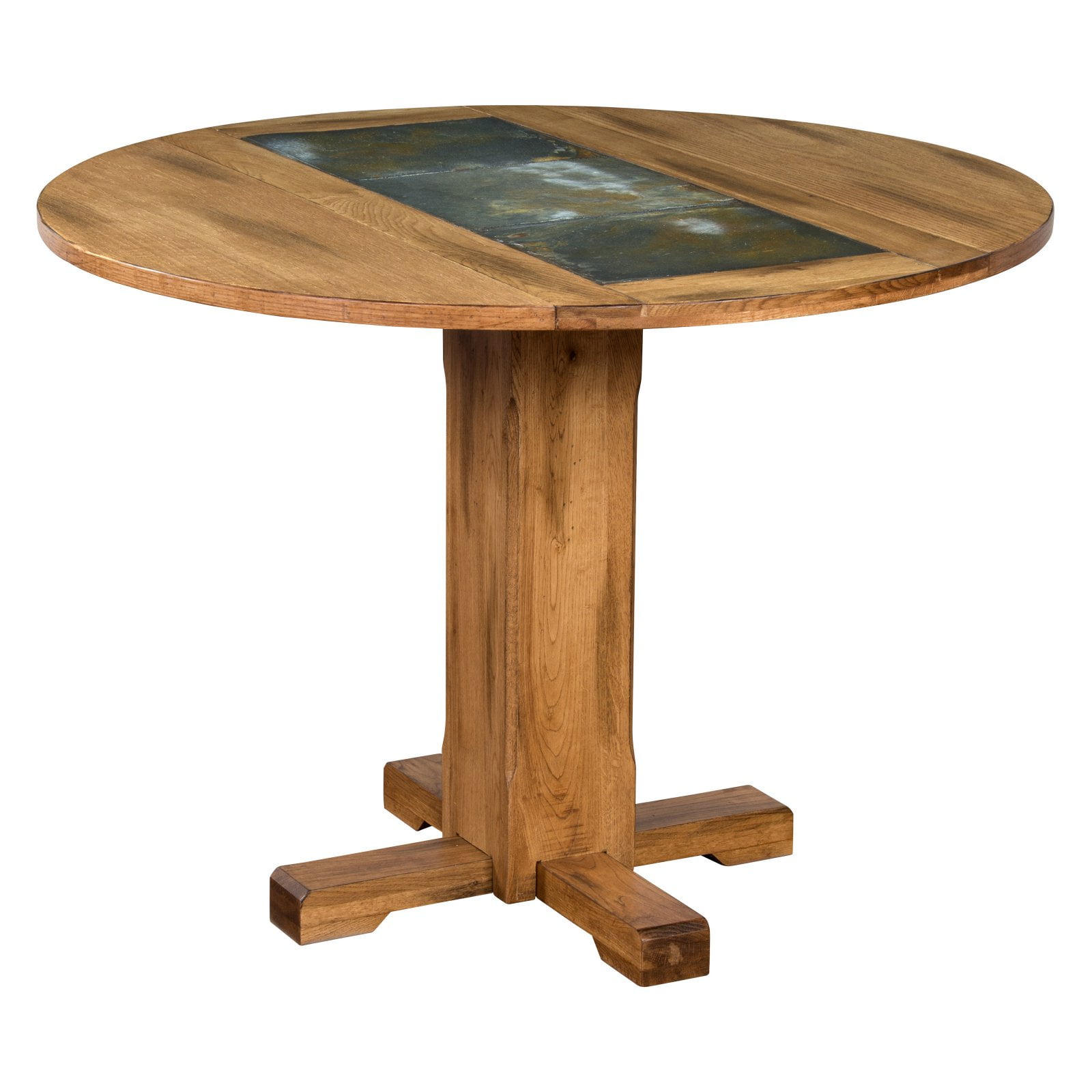 Reclaimed Oak Round Extendable Dining Table with Rustic Charm