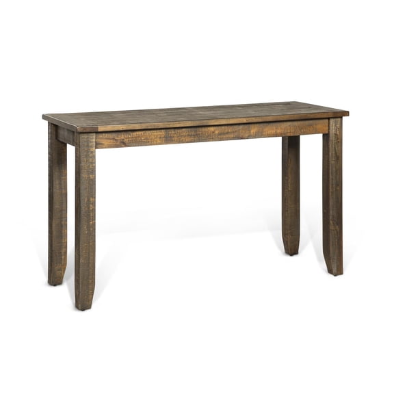 Sunny Designs Homestead 48" Rough Sawn Mahogany Wood Sofa Table in Tobacco Leaf