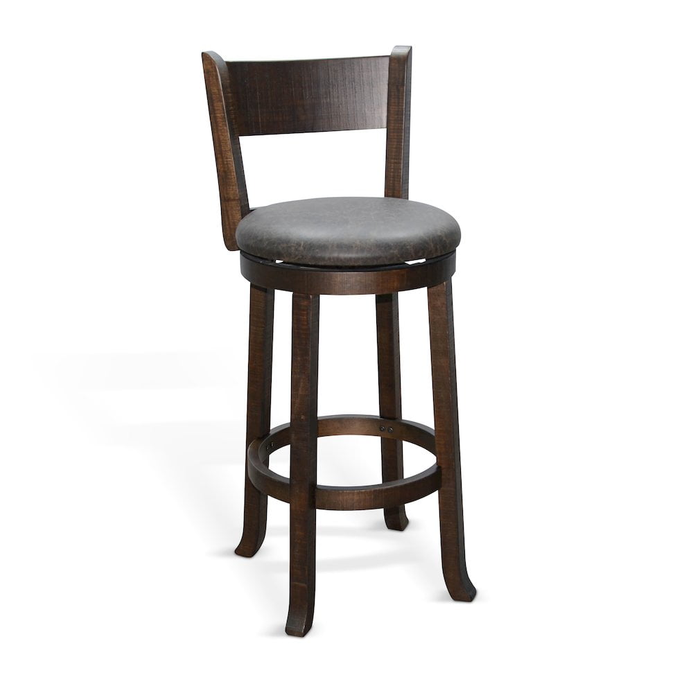 Tobacco Leaf 30" Swivel Barstool with Cushioned Seat
