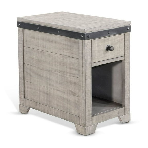 Sunny Designs Traditional Mahogany Wood Chair Side Table in Alpine Gray