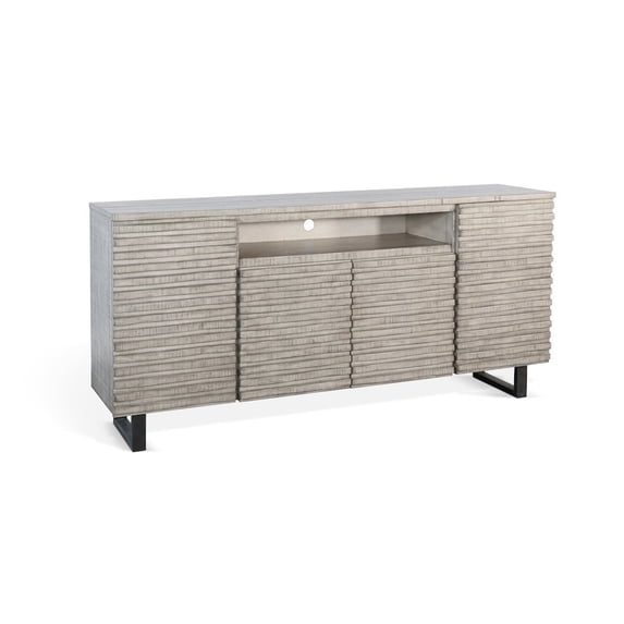 Sunny Designs Traditional Mahogany Wood Media Console Server in Alpine Gray
