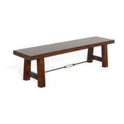 Sunny Designs Tuscany 18" Distressed Mahogany Wood Bench in Medium Brown