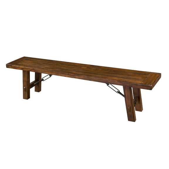 Sunny Designs Tuscany 18" Farmhouse Mahogany Wood Bench in Medium Brown