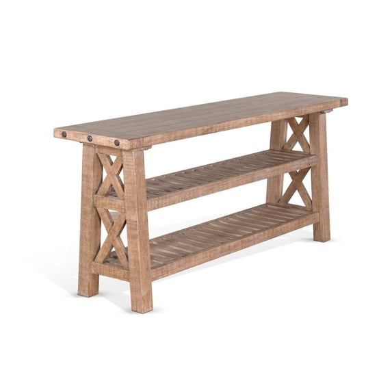 Sunny Designs Vivian 60" Farmhouse Mahogany Wood Sofa Table in Light Brown