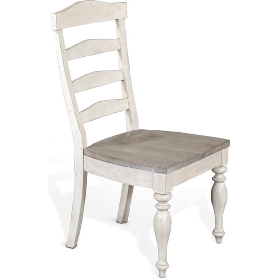 Sunny Designs Westwood Village 41" Wood Ladderback Chair in Taupe Off White