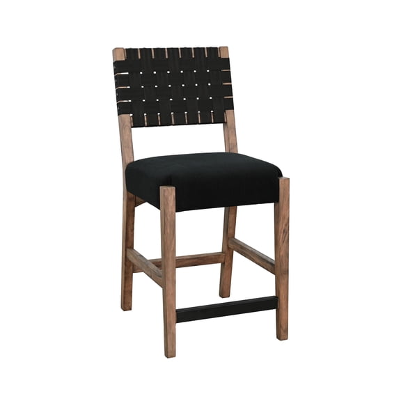 Sunny Designs Woven Back Black Counter Stool (Set of 2)