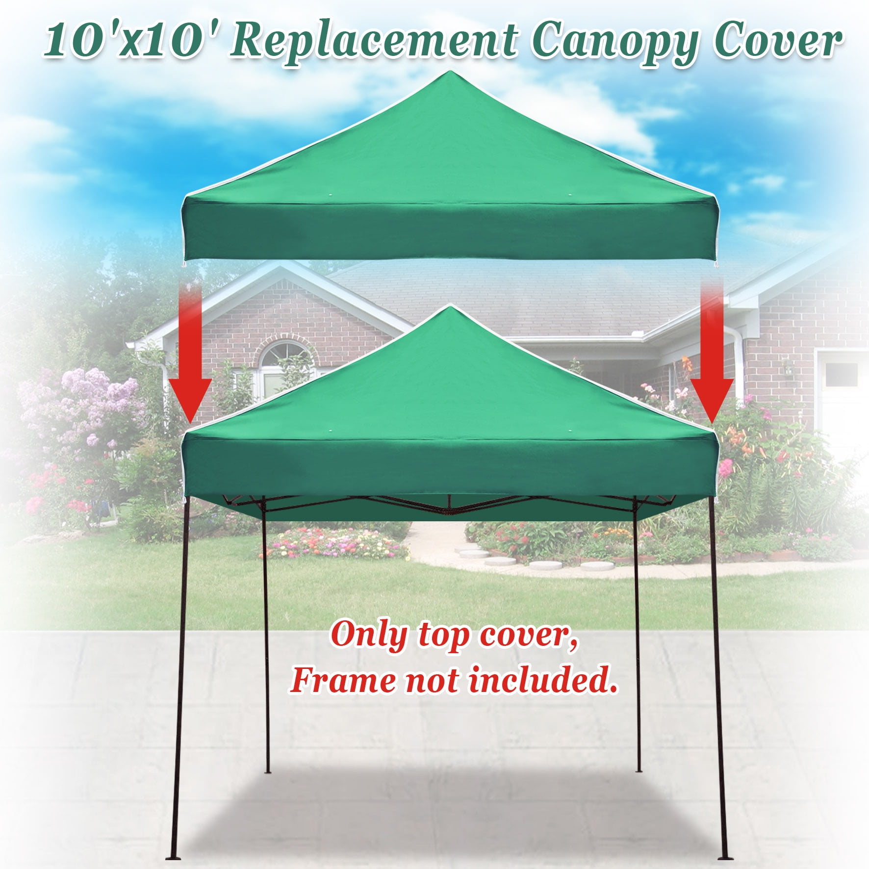 Sunny Ez pop Up instant Canopy 10'X10' Replacement Top gazebo EZ canopy Cover patio pavilion sunshade plyester