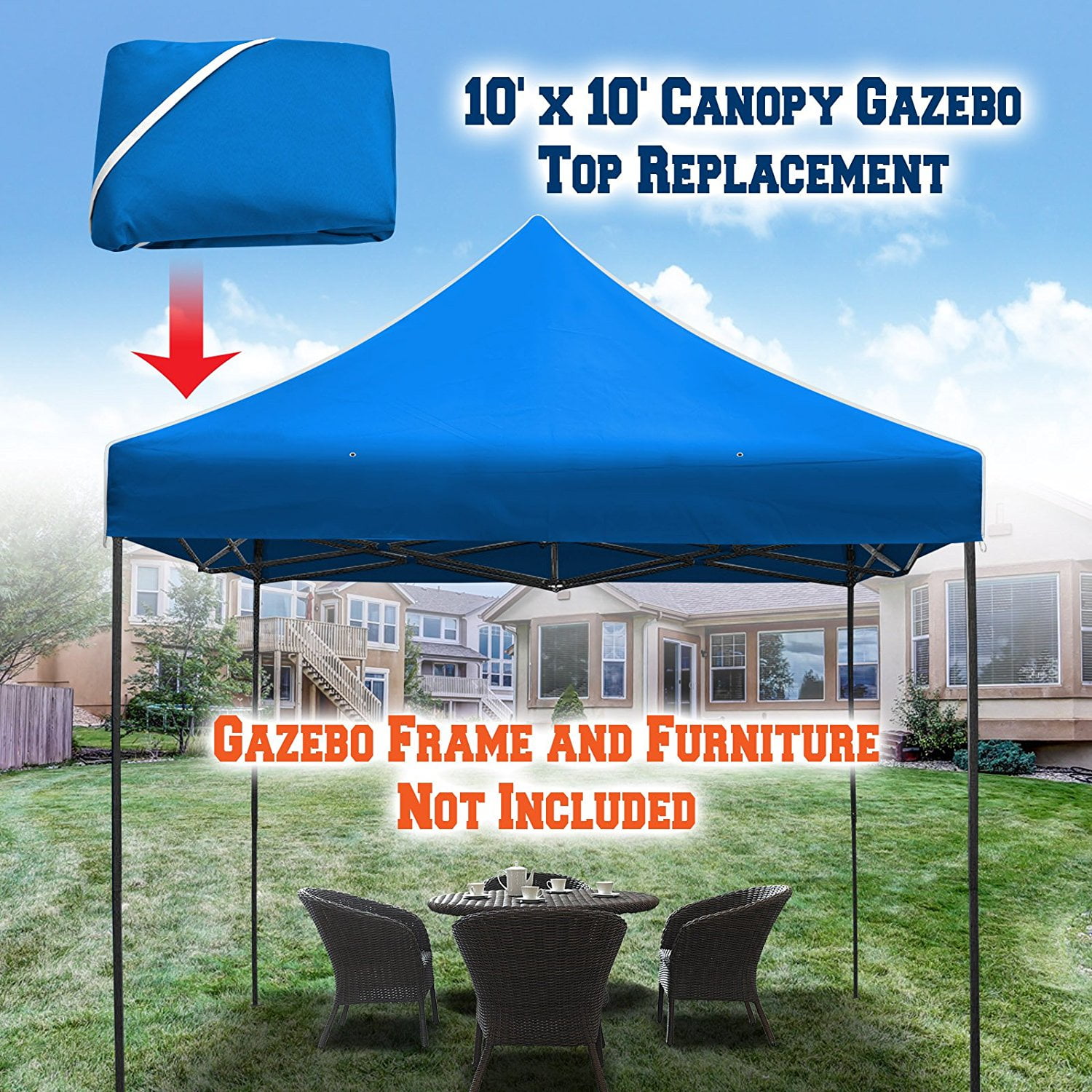 Sunny 10ft X 10ft Blue Pop Up instant Outdoor Canopy