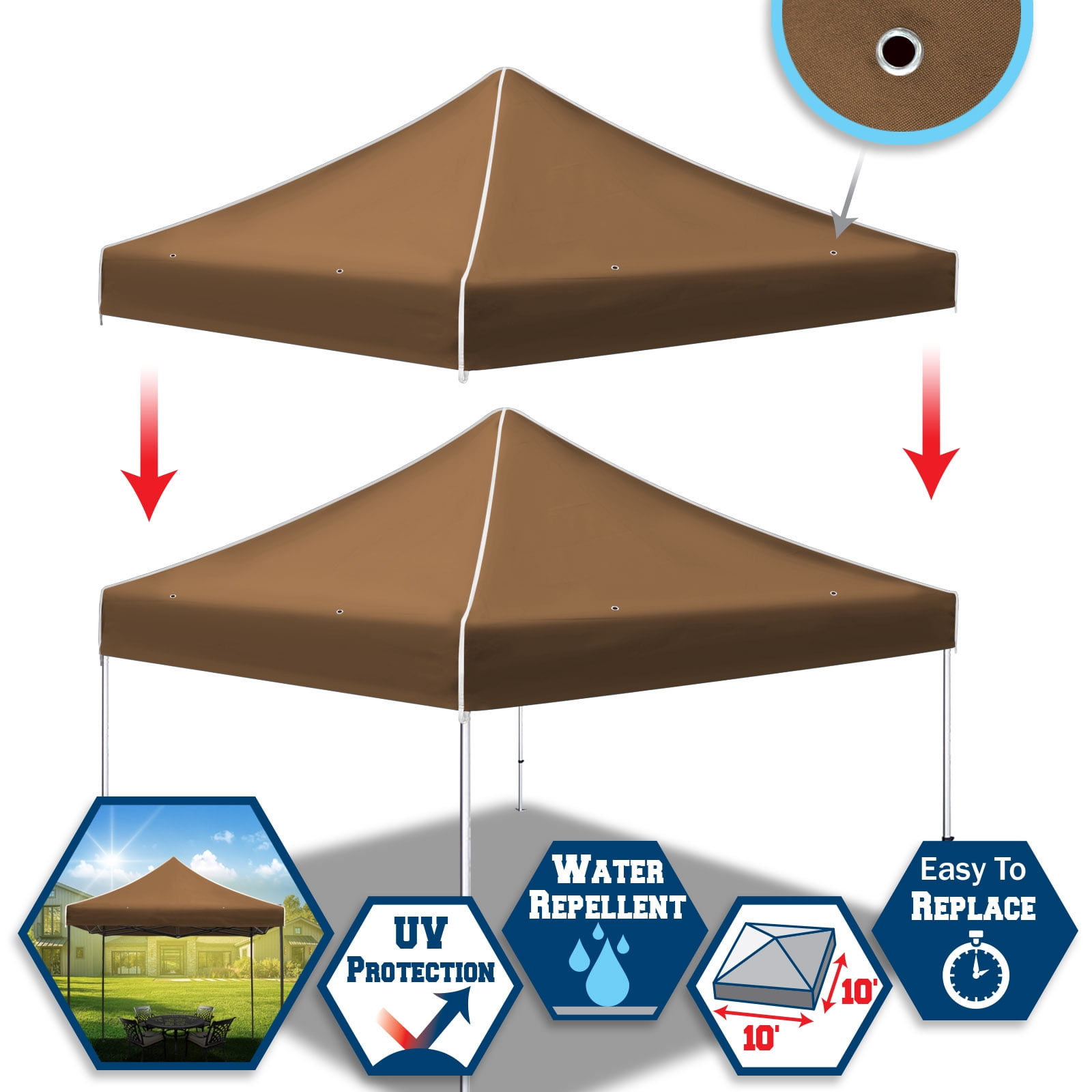 Sunny Ez pop Up instant Canopy 10'X10' Replacement Top