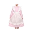 thumbnail image 1 of Sunny Fashion 3 Piece Set Girls Dress Pastoral Daisy Gingham Ruffle Pinafore Bonnet Cosplay 7 Years, 1 of 8