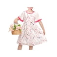 thumbnail image 1 of Sunny Fashion Girls Chiffon Dress Floral Bird Print Short Flutter Sleeve Casual Summer Dresses 6 Years, 1 of 6