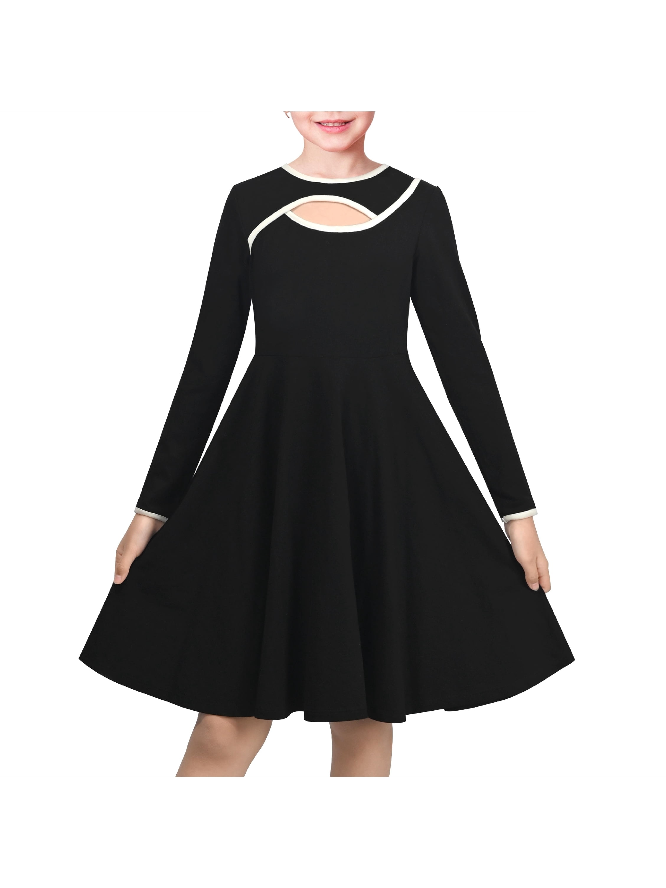 black dress with circle cut out Cutout Circle Dress