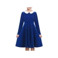 thumbnail image 1 of Sunny Fashion Girls Dress Blue Sparkle Polka Dot White Collar Casual Warm Winter 8 Years, 1 of 7