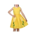 thumbnail image 1 of Sunny Fashion Girls Dress Cotton Yellow Polka Dot Floral Embroidery Pocket Casual Vintage Sundress 10 Years, 1 of 7
