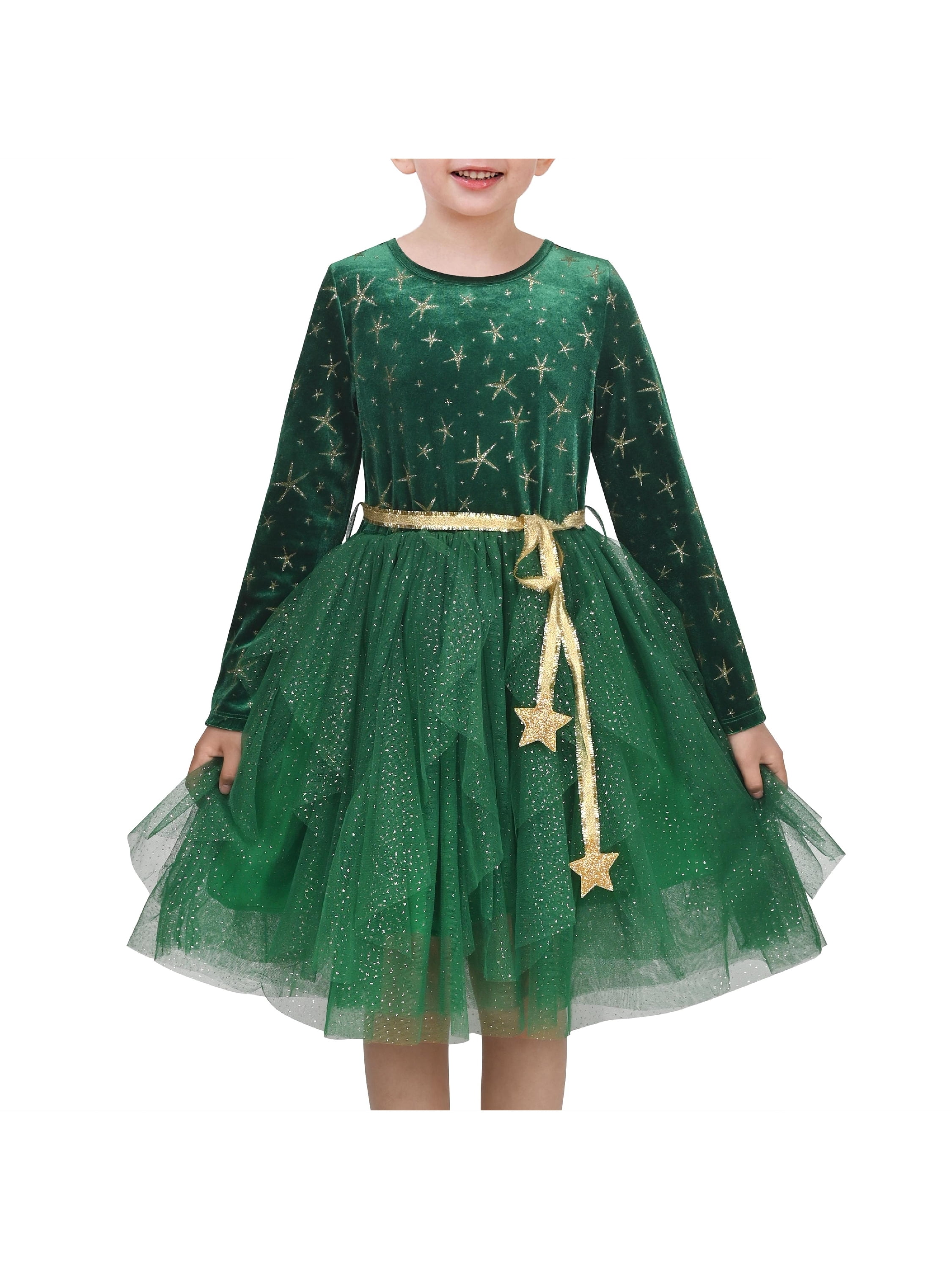 green velvet star dress Other Stories Velvet Wrap Dress Womens 2 Green Stars Whimsigoth Holiday Party