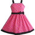 thumbnail image 1 of Sunny Fashion Girls Dress Heart Print Pink Christmas Size 4-12, 1 of 4