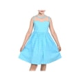 thumbnail image 1 of Sunny Fashion Girls Dress Pastel Sky Sleeveless Polka Dot Sheer Mesh Cotton Vintage Party Summer 7 Years, 1 of 6