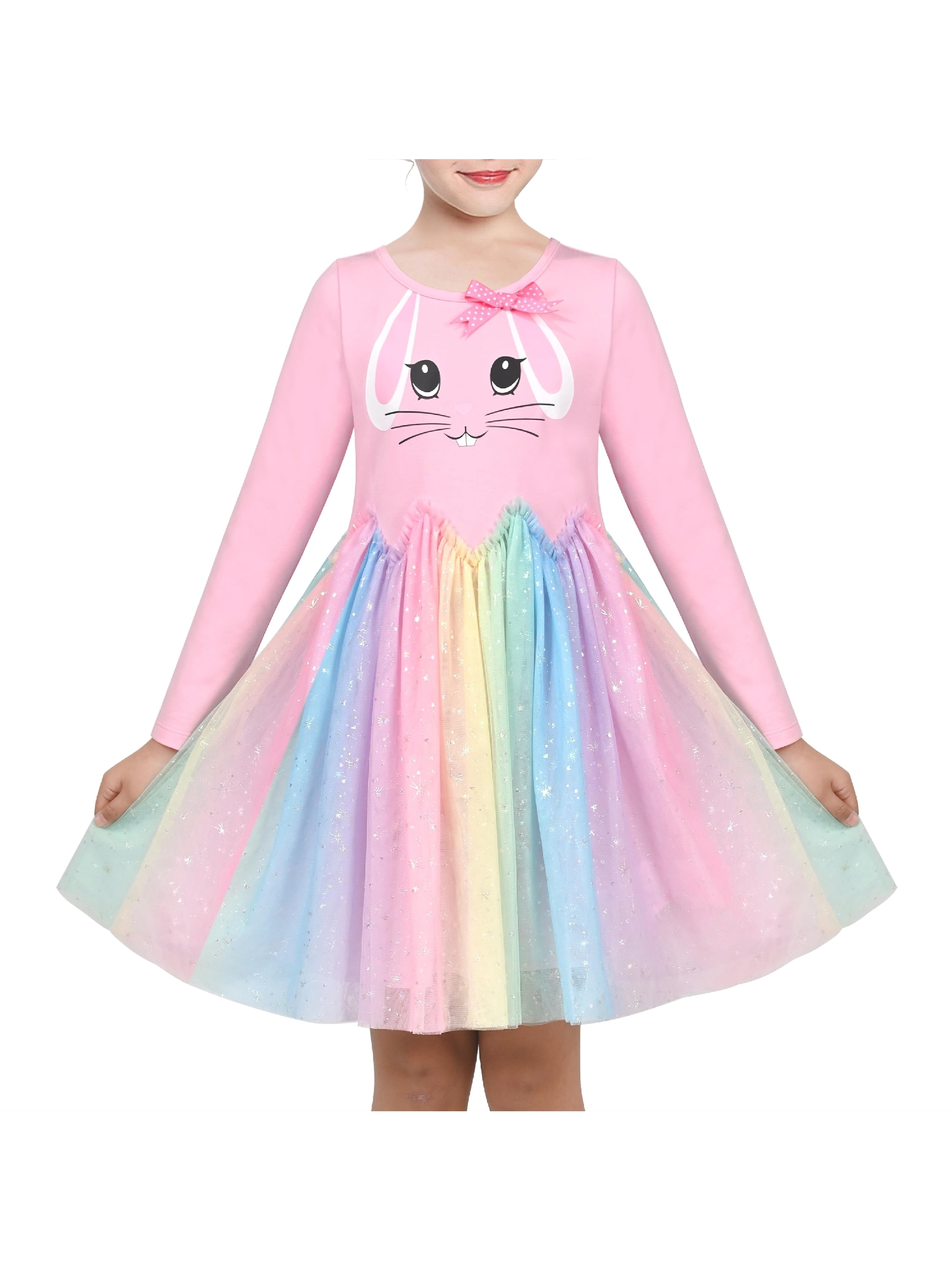 slim fit dress slacks Girls Dress Unicorn Rainbow Summer Sundress – Sunny Fashion main image 1