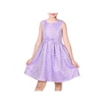 thumbnail image 1 of Sunny Fashion Girls Dress Violet Front Bow Jacquard Flared Sleeveless Princess Birthday Wedding 6 Years, 1 of 7