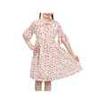 thumbnail image 1 of Sunny Fashion Girls Floral Chiffon Dress Short Flutter Sleeve Ruffle Neckline Elastic Waist Summer Dresses 5 Years, 1 of 7