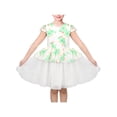 thumbnail image 1 of Sunny Fashion Girls Floral Peplum Dresses Tulle Green And White Short Cap Sleeve 8 Years, 1 of 6