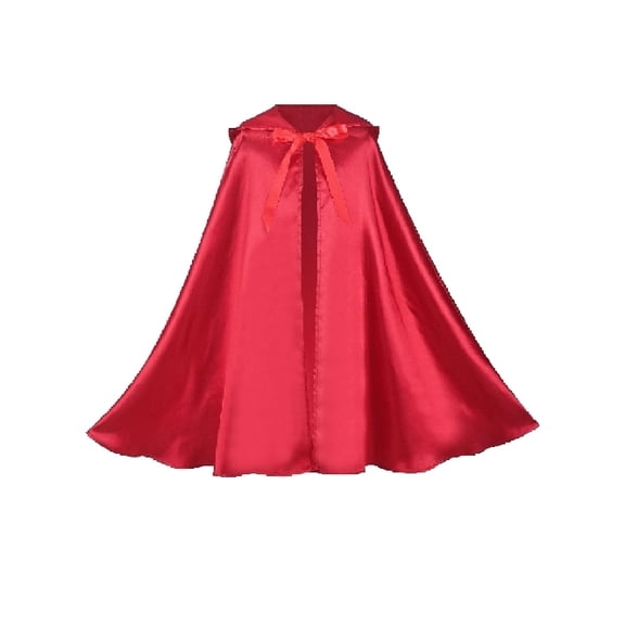 Sunny Fashion Girls Red Satin Cape Cloak Princess Role Pretend Play Fancy Costume Halloween 5 Years