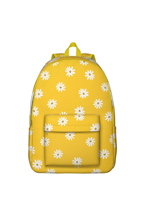 Sunny Floral Print Backpack with Dedicated Tech Section, Versatile Bookbag for Classroom and Office, Comfortable Grip Handles, Supportive Gift for Professionals