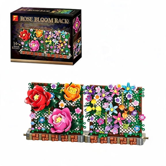 Sunny Flower Fence Building Set, 3D Botanical Collection Garden Model, Decorative Flower Display Toy, Perfect Gift for Adults and Kids (450+ Pieces)