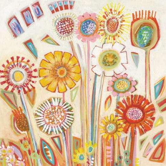 Sunny Flowers Canvas Art - Shyama Ruffell (24 x 24)