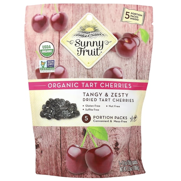 Sunny Fruit Organic Tart Cherries 5 - 0.7 oz Packs