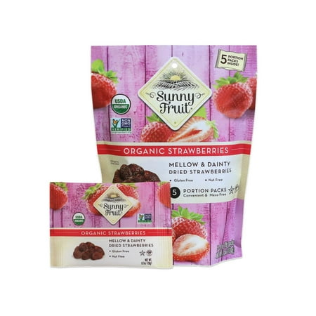Sunny Fruit Organic Dried Strawberries 5 - 0.7 oz Packs
