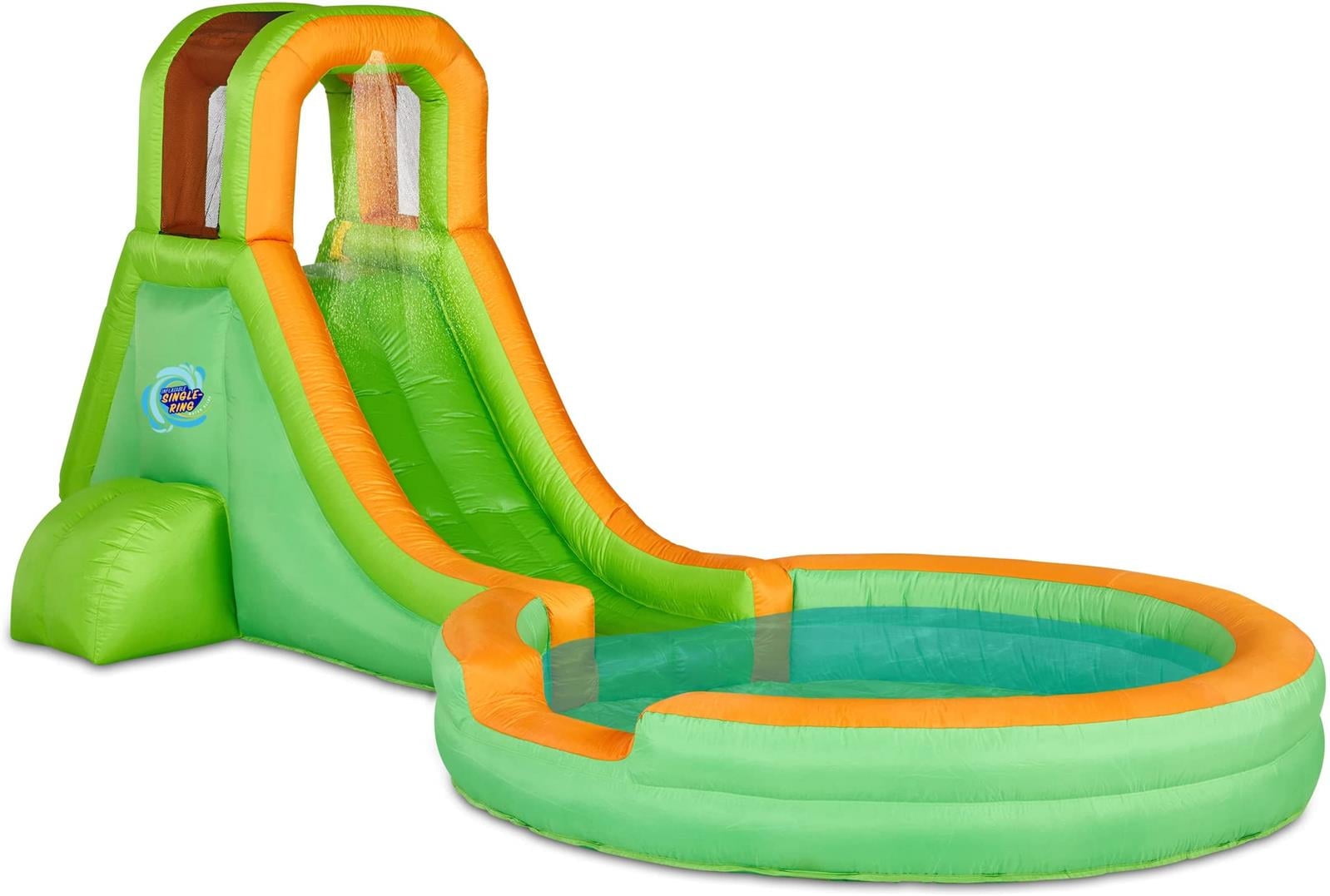 Sunny & Fun Fun Water Slide Park Inflatable Water Slides with Climbing Wall & Deep Pool
