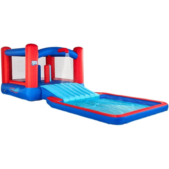Sunny & Fun Inflatable Water Slide, Blow up Pool & Bounce House, Kids Water Park