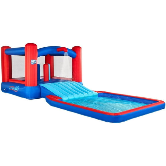 Sunny & Fun Inflatable Water Slide, Blow up Pool & Bounce House, Kids Water Park