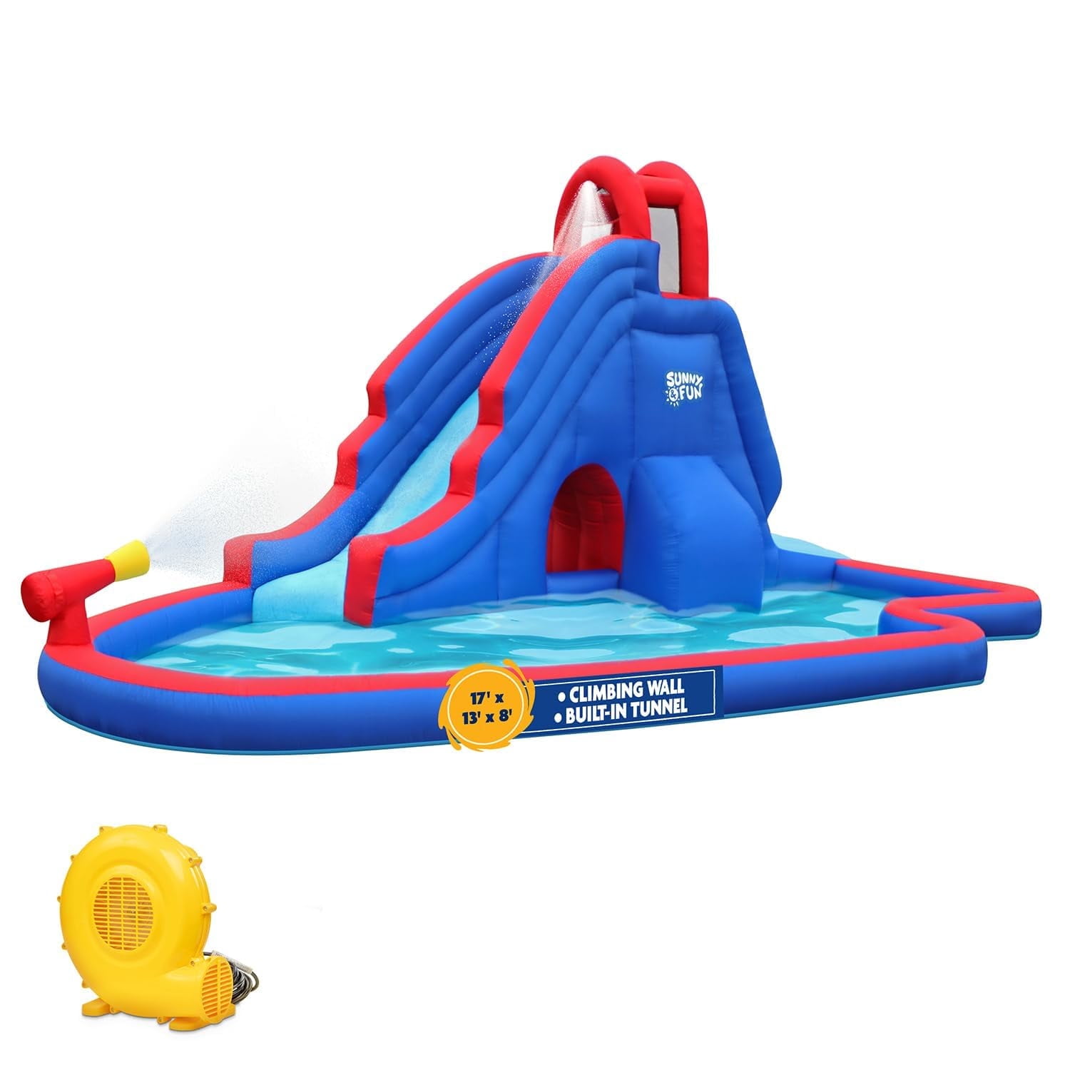 Sunny & Fun Fun Inflatable Kiddie Water Slide with Pool for Backyard