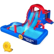 Sunny & Fun Inflatable Water Slide, Nylon Blow up Pool & Bounce House for Child - Blue