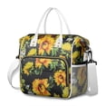 thumbnail image 1 of Sunny Golden Sunflower Print Lunch Tote - Large Waterproof Insulated Bag for Office & Travel, 1 of 5