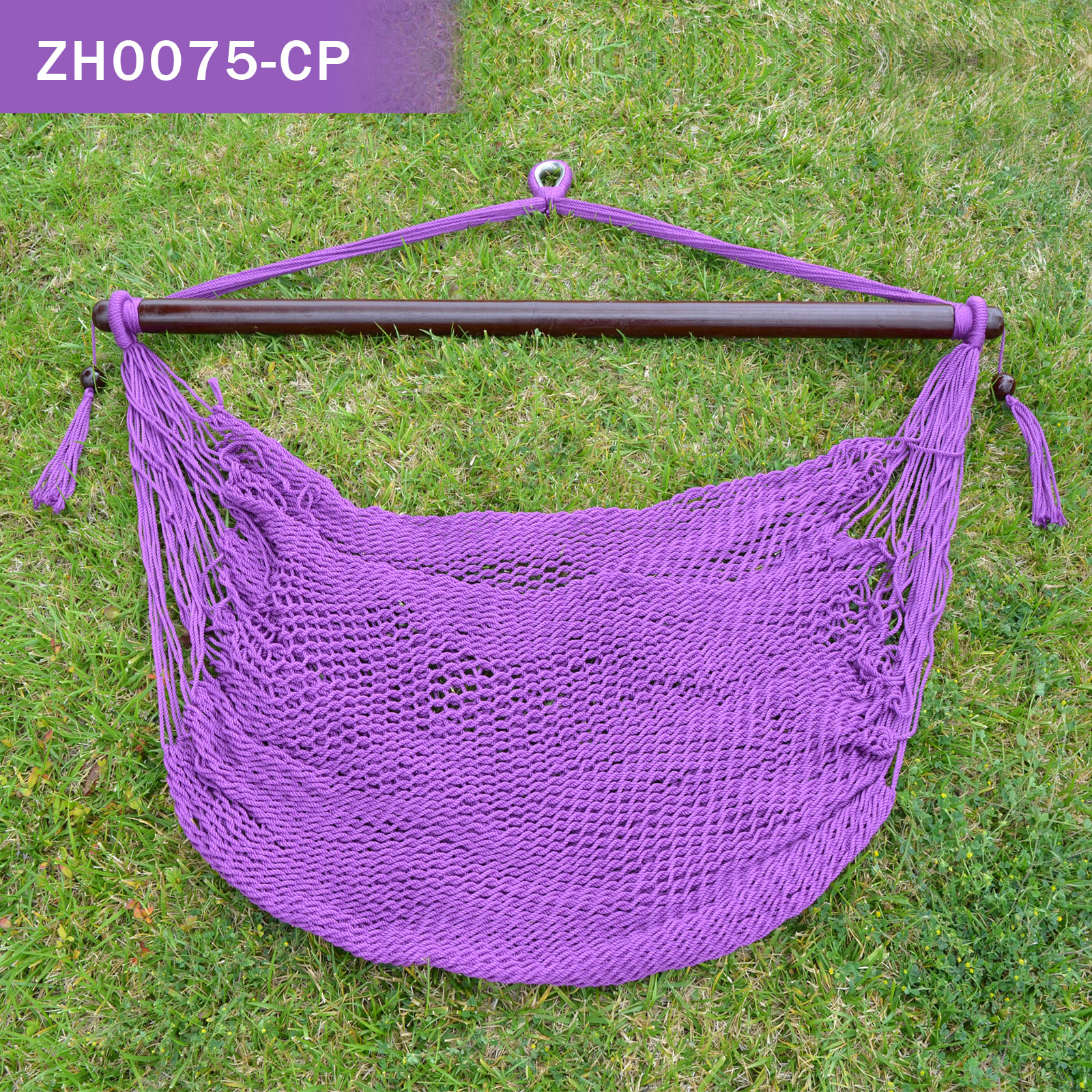 Sunny Hanging Caribbean Polyester Hammock Chair 48 Inch (purple