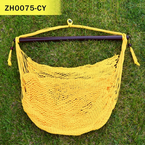 Sunny Hanging Caribbean Polyester Hammock Chair 48 Inch (yellow)