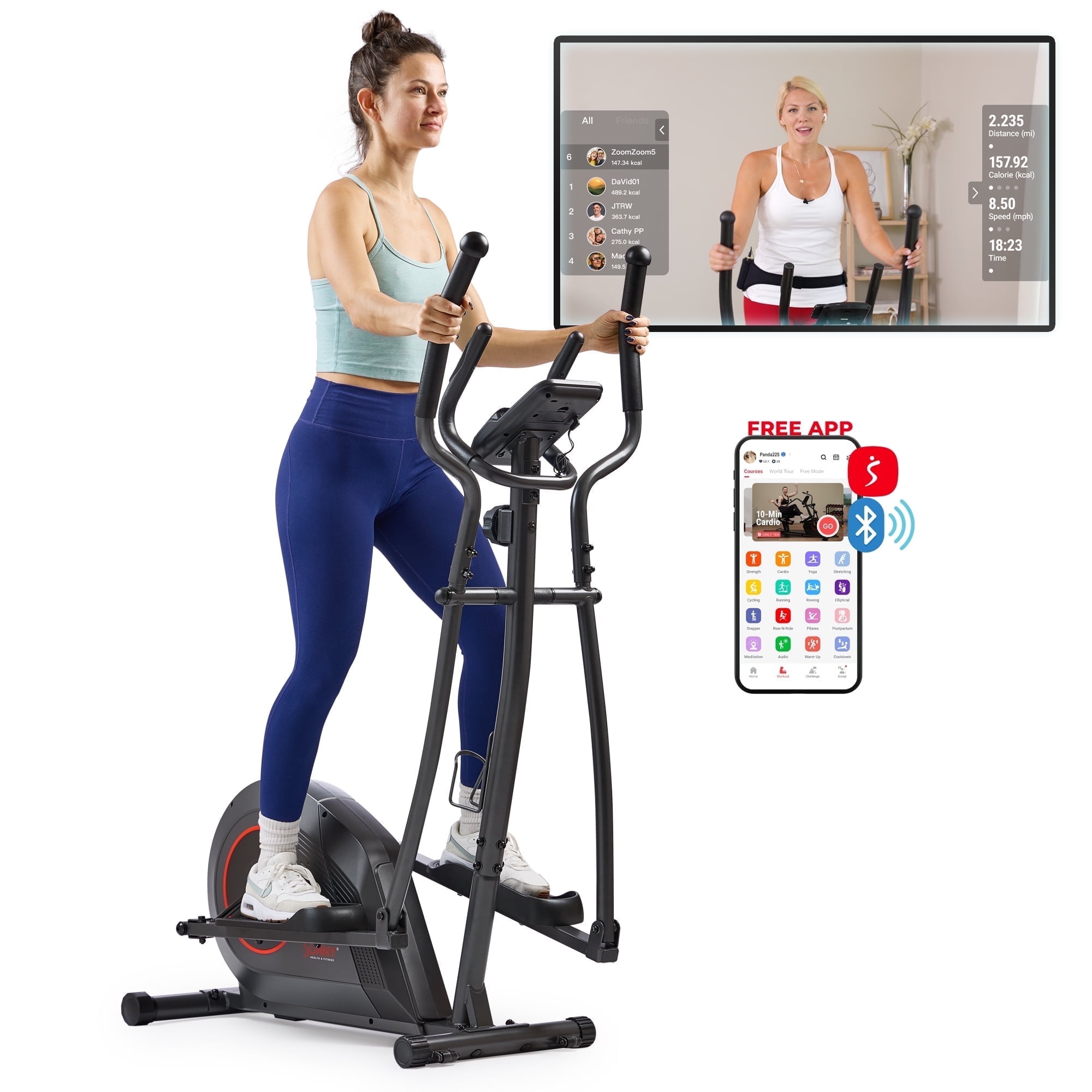 Sunny Health & Fitness Exercise Ultra Silent Smart